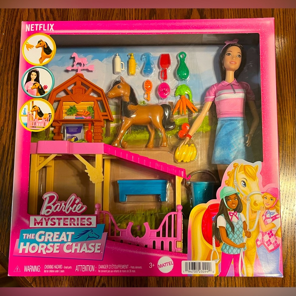 Netflix Barbie Mysteries The Great Horse Chase Doll Play Set - NEW IN BOX